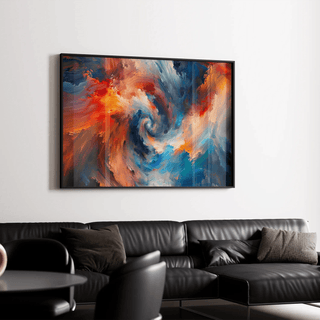 Tableau Abstrait – Tourbillon Chromatique | Affiche Murale aux Couleurs Dynamiques et Mouvements Tourbillonnants | Déco Énergique pour Salon ou Bureau