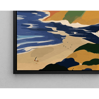 Tableau Coloré – Côte d’Été Vintage | Affiche Paysage Marin Style Rétro | Déco Inspirée des Affiches de Voyage pour Salon ou Bureau