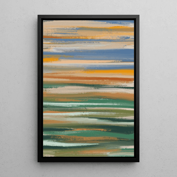 Tableau Coloré – Horizons Fondus | Affiche Abstraite Couleurs Naturelles | Déco Contemporaine pour Salon ou Bureau Moderne