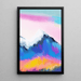 Schilderij Kleurvol – Regenboogbergen | Poster Landschap van Berglandschap Abstract | Moderne decoratie voor woonkamer of kantoor