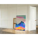Schilderij Kleurvol – Regenboogbergen | Poster Landschap van Berglandschap Abstract | Moderne decoratie voor woonkamer of kantoor