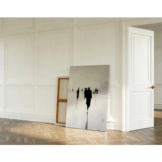 Tableau Design – Silhouettes Urbaines | Poster Noir et Blanc Minimaliste Contemporain | Affiche Épurée pour Intérieur Moderne
