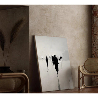 Tableau Design – Silhouettes Urbaines | Poster Noir et Blanc Minimaliste Contemporain | Affiche Épurée pour Intérieur Moderne