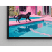 Schilderij Zwarte Panter en Villa Rose - Moderne Ontsnapping