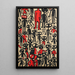 Schilderij Pop Art – Abstracte Figuren | Poster Grafische Stedelijke Rood en Zwart
