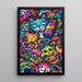 Pop Art Schilderij – Jungle Féline | Poster Kleurrijke Speelse Katten