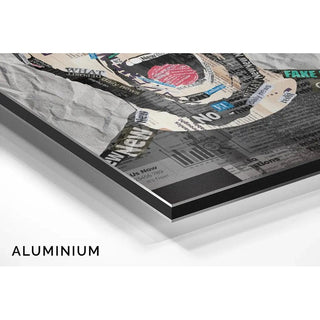 Tableau Street Art – La Rage de l’Info | Affiche Collage de Journaux | Poster Pop Art Contemporain sur la Désinformation et les Médias