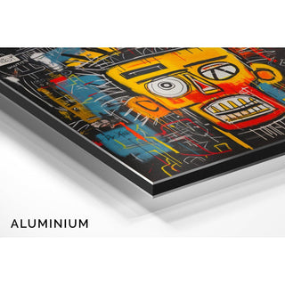 Tableau Street Art – Masque Jaune | Poster Tête Stylisée Couleurs Vives | Affiche Pop Art Inspirée de l’Art Urbain et Graffiti