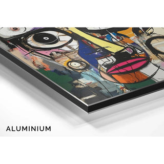 Tableau Street Art – Visage Fracturé | Poster Abstrait Urbain Multicolore | Affiche Moderne d’Art Contemporain Expressif