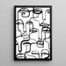 Black and White Decorative Painting – Intertwined Gaze | Minimalist Continuous Line Faces Poster