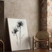 Black and White Design Painting – Floral Vanishing | Elegant Minimalist Botanical Poster