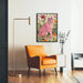 Schilderij tijger - Tijger Roze Bloemmotief