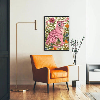 Tableau tigre - Tigre Rose Floral