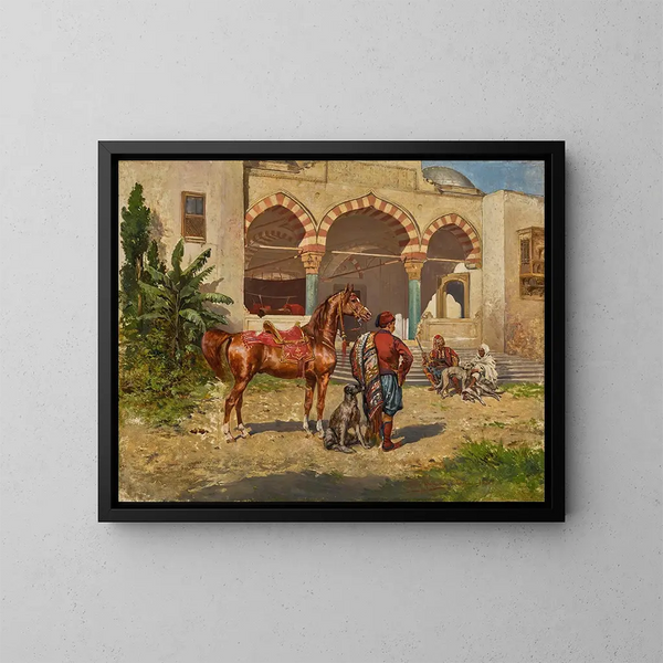 A Turkish Courtyard - Tadeusz Ajdukiewicz — framed artwork on a wall