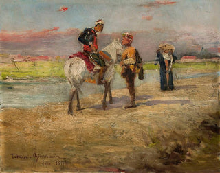 Tadeusz Ajdukiewicz - Eastern scene against a landscape.webp