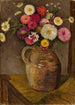 Asters et zinnias dans un pichet en terre cuite - Tadeusz Makowski — weergave van het kunstwerk