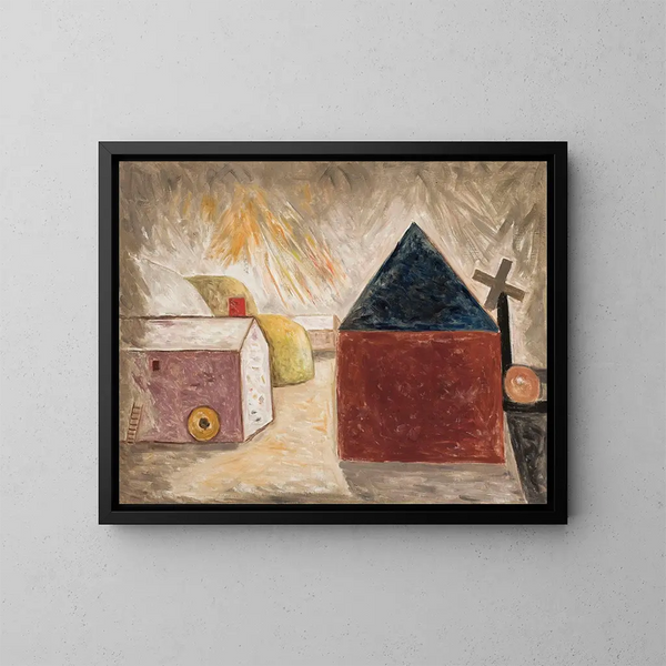 Zonnige tuin - Tadeusz Makowski — ingelijst kunstwerk aan de muur