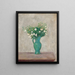 Bloemenmand in een vaas met groene bloemen - Tadeusz Makowski — ingelijst kunstwerk aan de muur