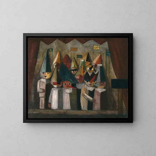 Theater voor kinderen - Tadeusz Makowski — ingelijst kunstwerk aan de muur