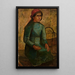 Fille en robe verte avec panier - Tadeusz Makowski — ingelijst kunstwerk aan de muur