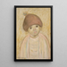 Kleine meisje met een beret met pompon - Tadeusz Makowski — ingelijst kunstwerk aan de muur