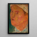 Tête de fille au chapeau - Tadeusz Makowski — ingelijst kunstwerk aan de muur