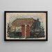 van een huiselijk schilderij met een rode deur - Tadeusz Makowski — ingelijst kunstwerk aan de muur