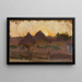 Landschap met hooibalen - Tadeusz Makowski — ingelijst kunstwerk aan de muur