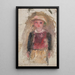 Kleine meisje in rood vest - Tadeusz Makowski — ingelijst kunstwerk aan de muur