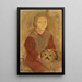 Kleine meisje met een hond - Tadeusz Makowski — ingelijst kunstwerk aan de muur
