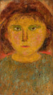 Kleine meisje met een pony - Tadeusz Makowski — weergave van het kunstwerk