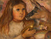 Kleine meisje met een geit - Tadeusz Makowski — weergave van het kunstwerk
