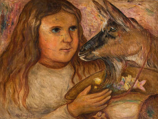 Tadeusz Makowski - Little girl with a goat.webp