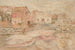 Landschap Breton met een zittende man - Tadeusz Makowski — weergave van het kunstwerk