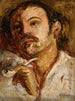 Portret van een man die een pijp rookt - Tadeusz Makowski — weergave van het kunstwerk