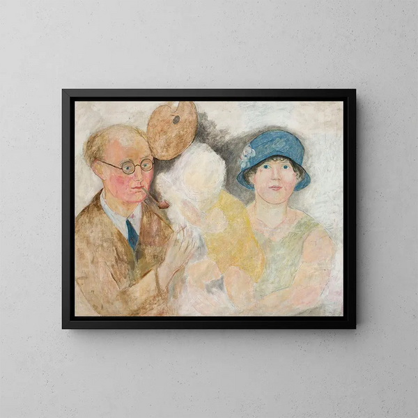 Portret van een schilder en zijn familie - Tadeusz Makowski — ingelijst kunstwerk aan de muur
