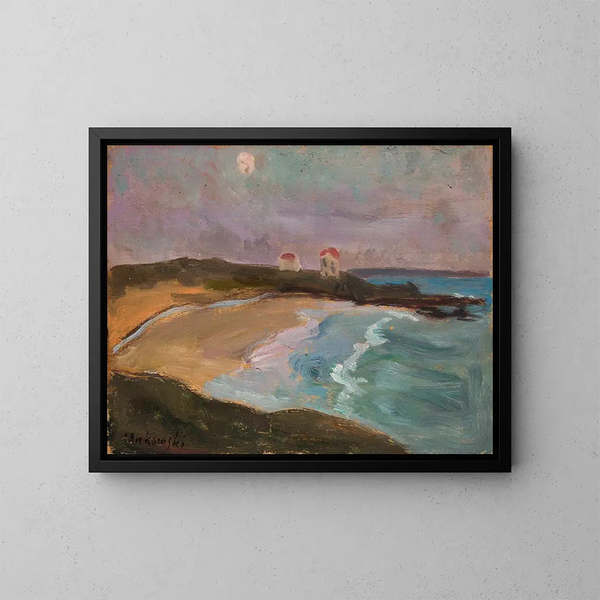 Kustlijn - Tadeusz Makowski — ingelijst kunstwerk aan de muur