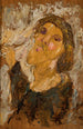 Studie van zelfportret - Tadeusz Makowski — weergave van het kunstwerk