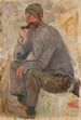 Pêcheur assis avec une pipe - Tadeusz Makowski — weergave van het kunstwerk