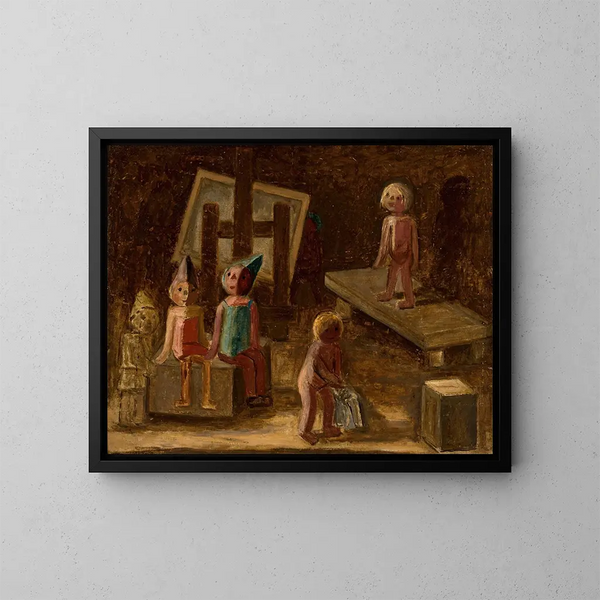 Klein schilderij - Tadeusz Makowski — ingelijst kunstwerk aan de muur