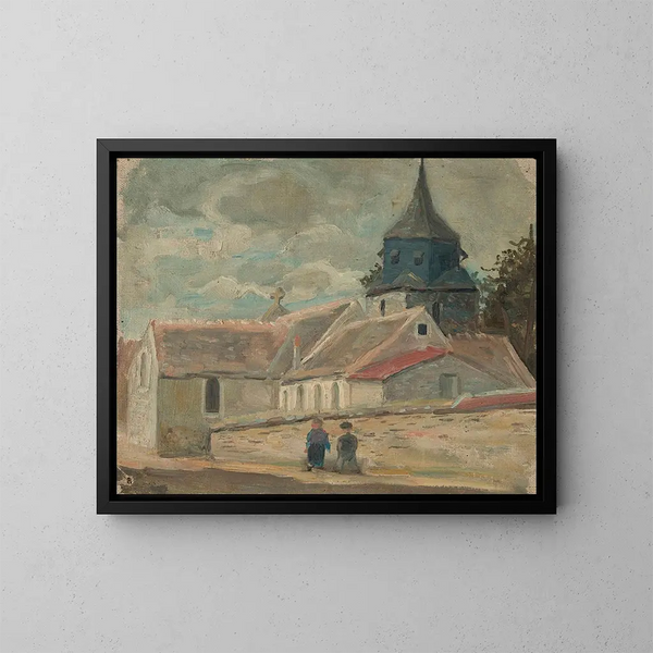 Kleine dorpskerk in Breuilpont - Tadeusz Makowski — ingelijst kunstwerk aan de muur