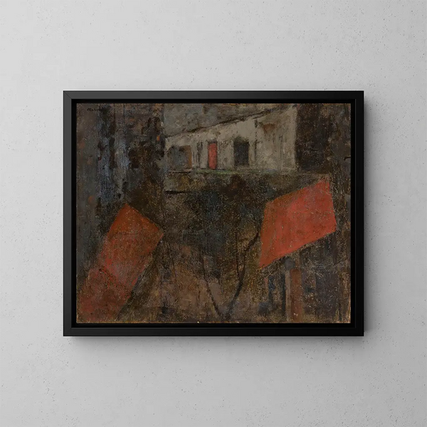 Rue - Tadeusz Makowski — ingelijst kunstwerk aan de muur
