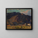 van een dorpzicht op de achtergrond van bergen - Tadeusz Makowski — ingelijst kunstwerk aan de muur