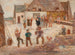 Bruidsfeest in een dorp - Tadeusz Makowski — weergave van het kunstwerk