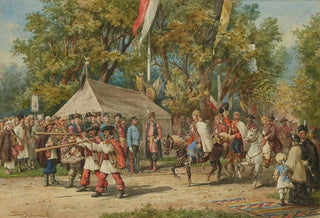 Tadeusz Rybkowski - Hutsul Wedding Procession in Front of the Emperor in Kolomyia.webp