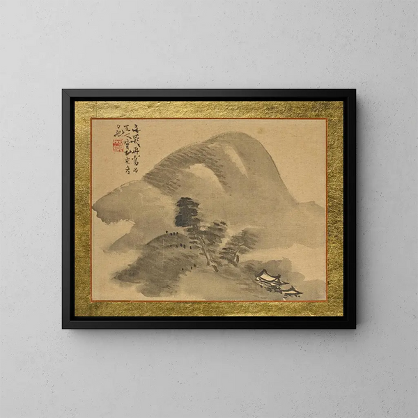 Mountain Landscape Painting - Tani Bunchō — framed artwork on a wall