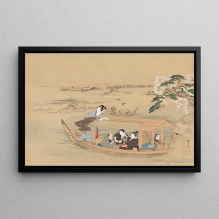 Teisai Hokuba - Boat to the Yoshiwara.webp