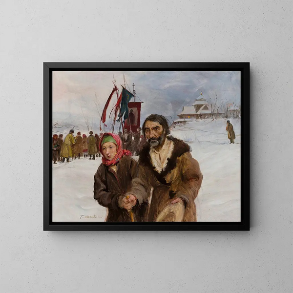 Highlanders' Procession - Teodor Axentowicz — framed artwork on a wall