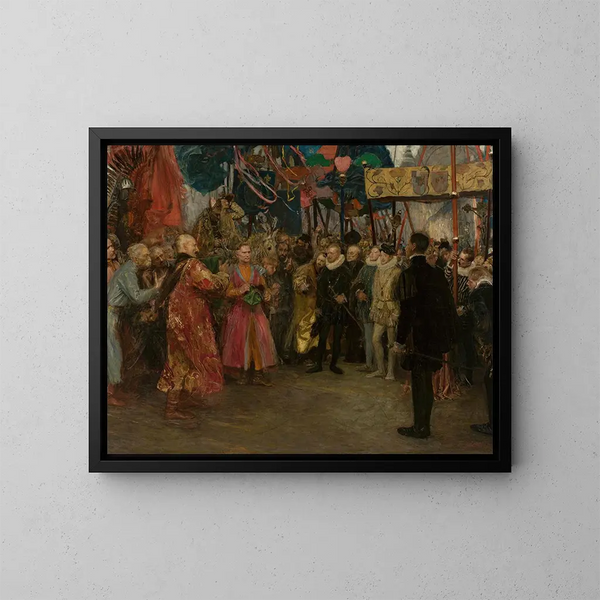 The Polish Envoys Before Henry of Valois - Teodor Axentowicz — framed artwork on a wall