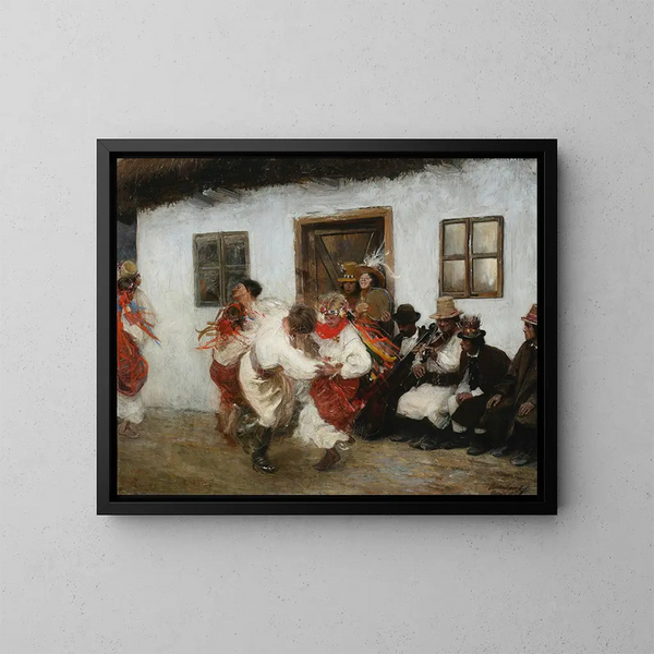 Ukrainian folk dance - Teodor Axentowicz — framed artwork on a wall